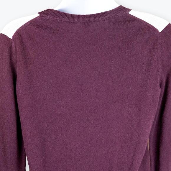 GAP Purple Magenta Cream Cotton Colorblock Sweater XS - Picture 6 of 7